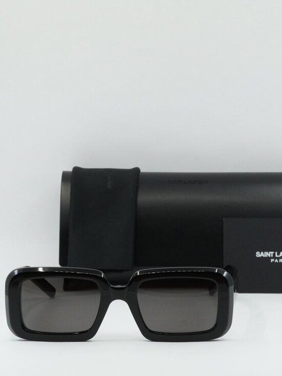 Saint Laurent SL534 SUNRISE 001 Rectangle Sunglasses - Shiny Black/Black main image 4